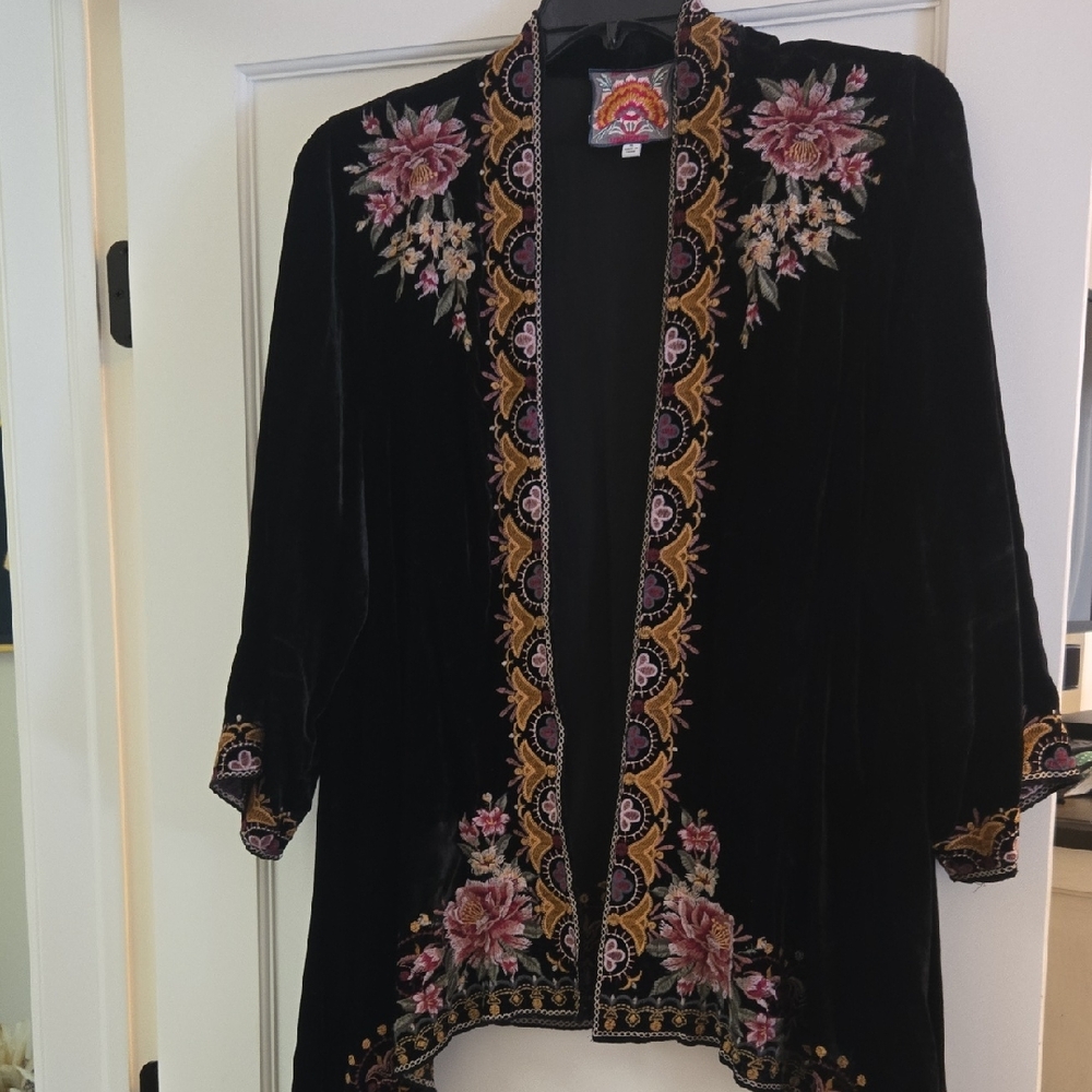 Johnny Was Black Velvet Kimono